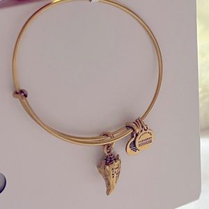 Alex and Ani Shell Charm Bangle Bracelet - Rafaelian Gold Finish